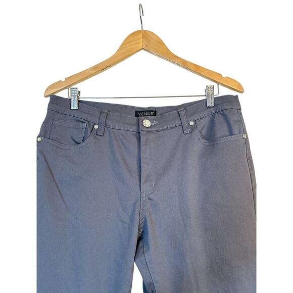 Venus Women Embellished Rhinestone Stretch Straight Pants Size 14 Dark Gray NWT - Picture 4 of 8